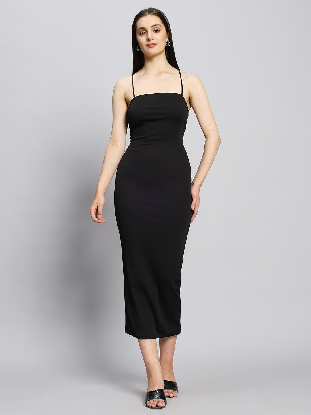 BACKLESS Criss Cross Bodycon Maxi Dress