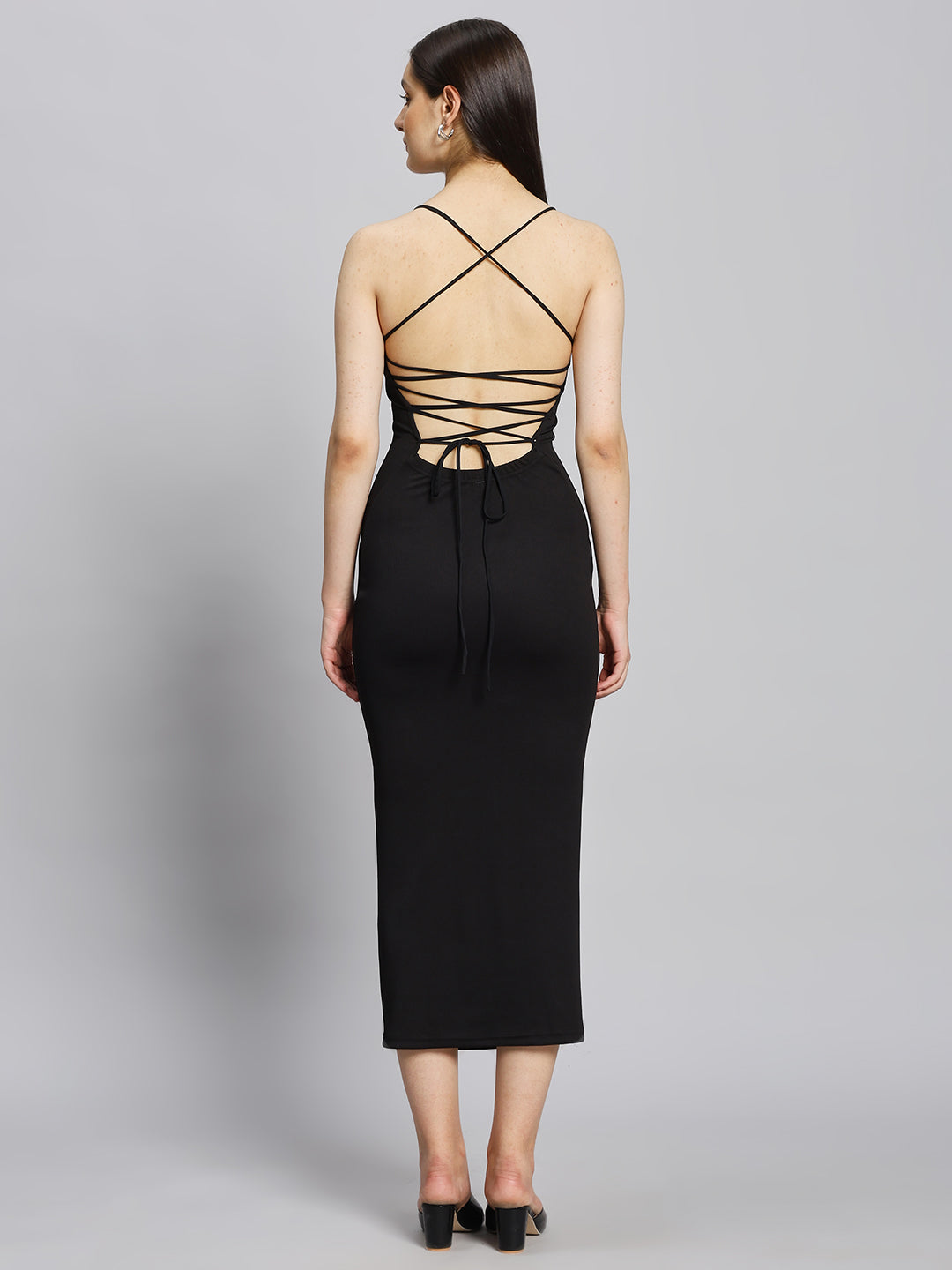 BACKLESS Criss Cross Bodycon Maxi Dress