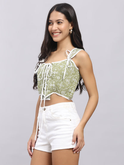 Embroidered Blouse Fit Corset top