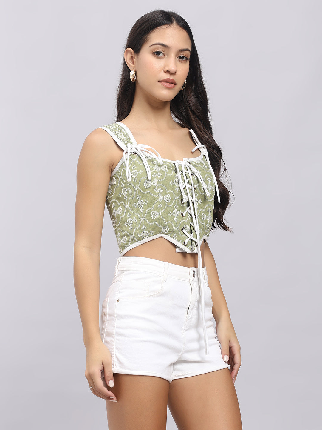 Embroidered Blouse Fit Corset top