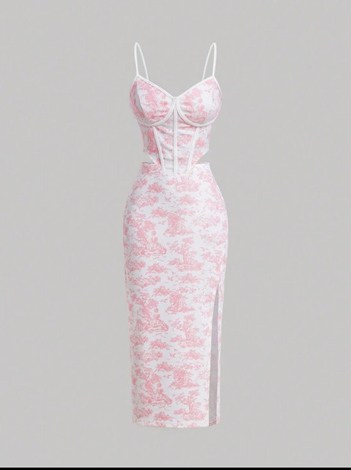 Floral printed crop top and skirt two piece Coord set