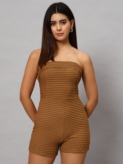 Texture Strapless Jumpsuit