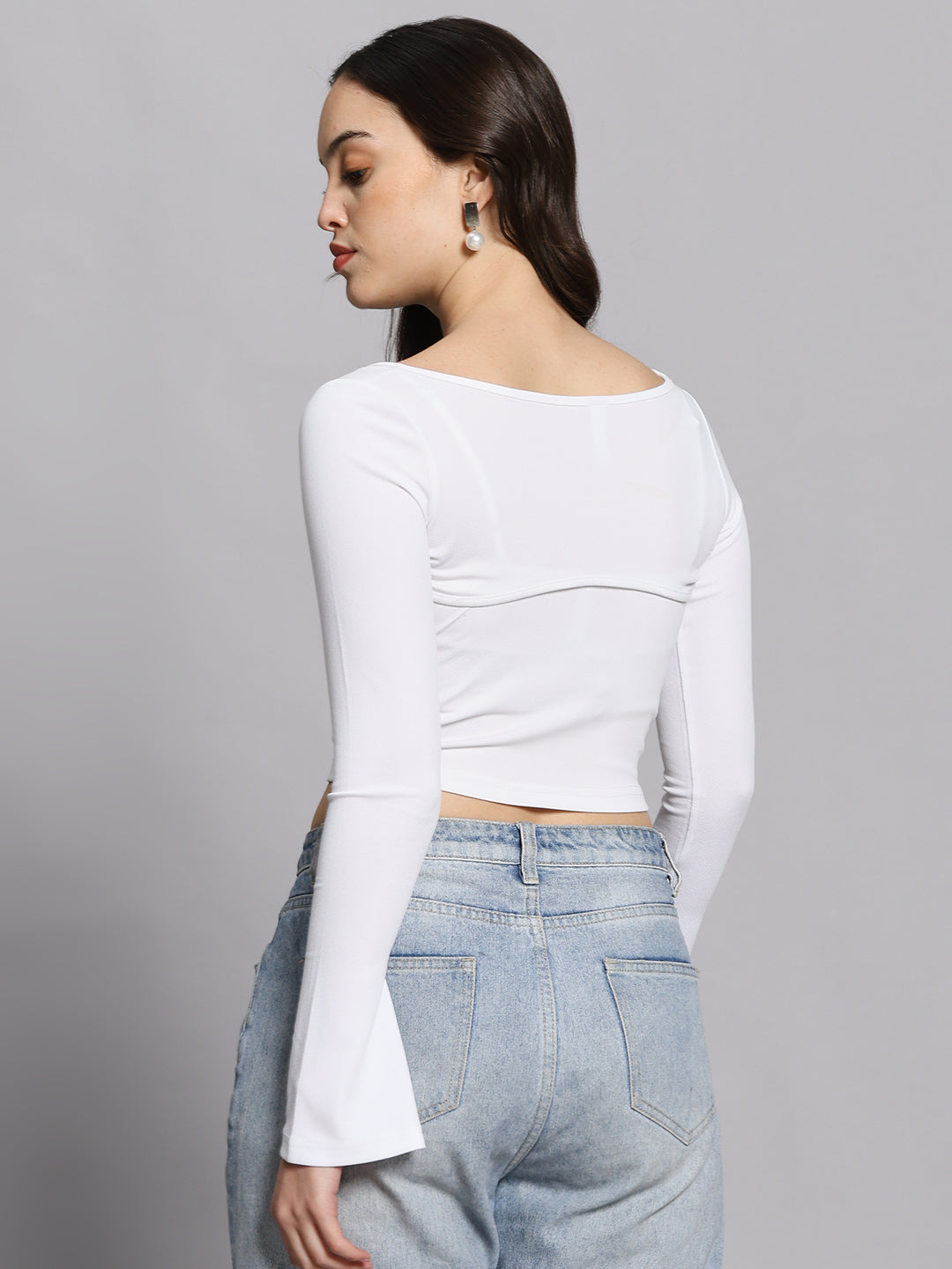 2-piece Cut Out Front Bow Crop Top