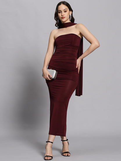 Elegant BAE Wine long 2-piece bodycon tube dress