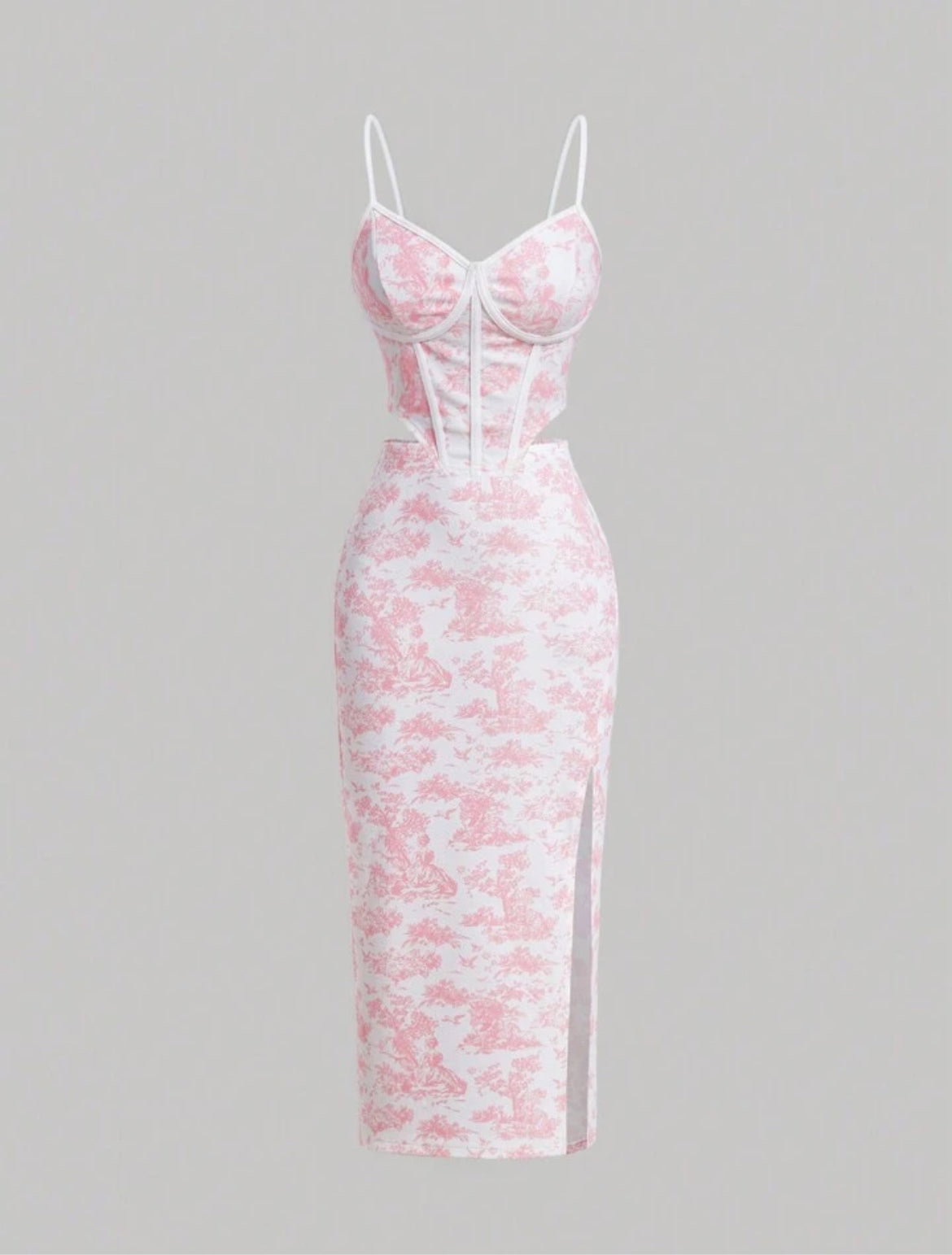 Floral printed crop top and skirt two piece Coord set