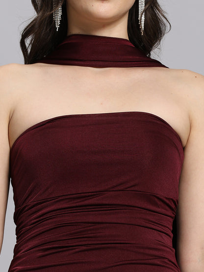 Elegant BAE Wine long 2-piece bodycon tube dress