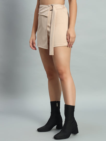 High Waisted Skirt With Layered Belt