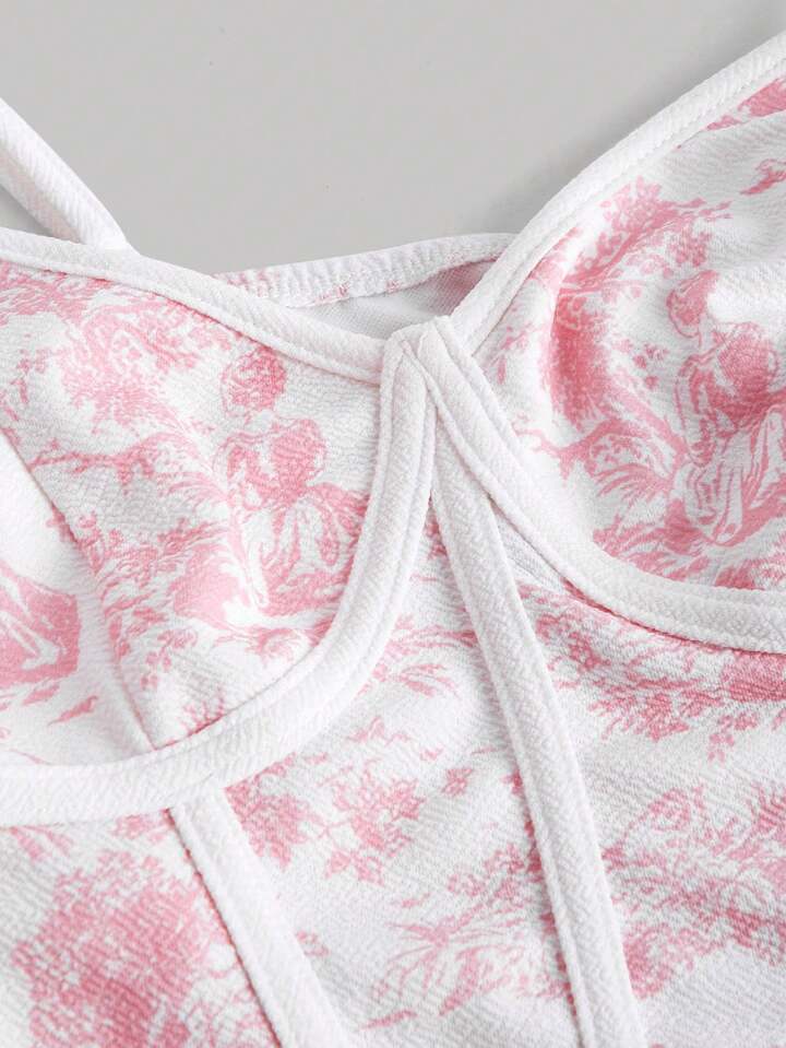 Floral printed crop top and skirt two piece Coord set