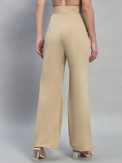 High Waist Wide Leg Beige Pants