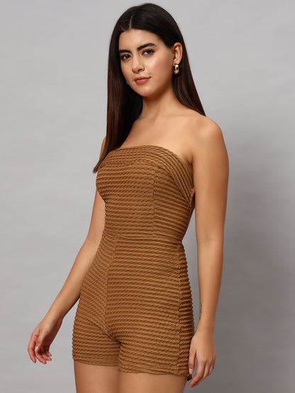 Texture Strapless Jumpsuit
