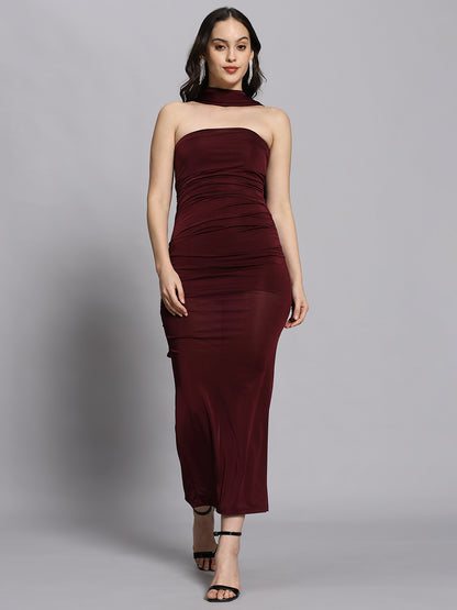 Elegant BAE Wine long 2-piece bodycon tube dress