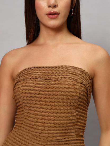 Texture Strapless Jumpsuit