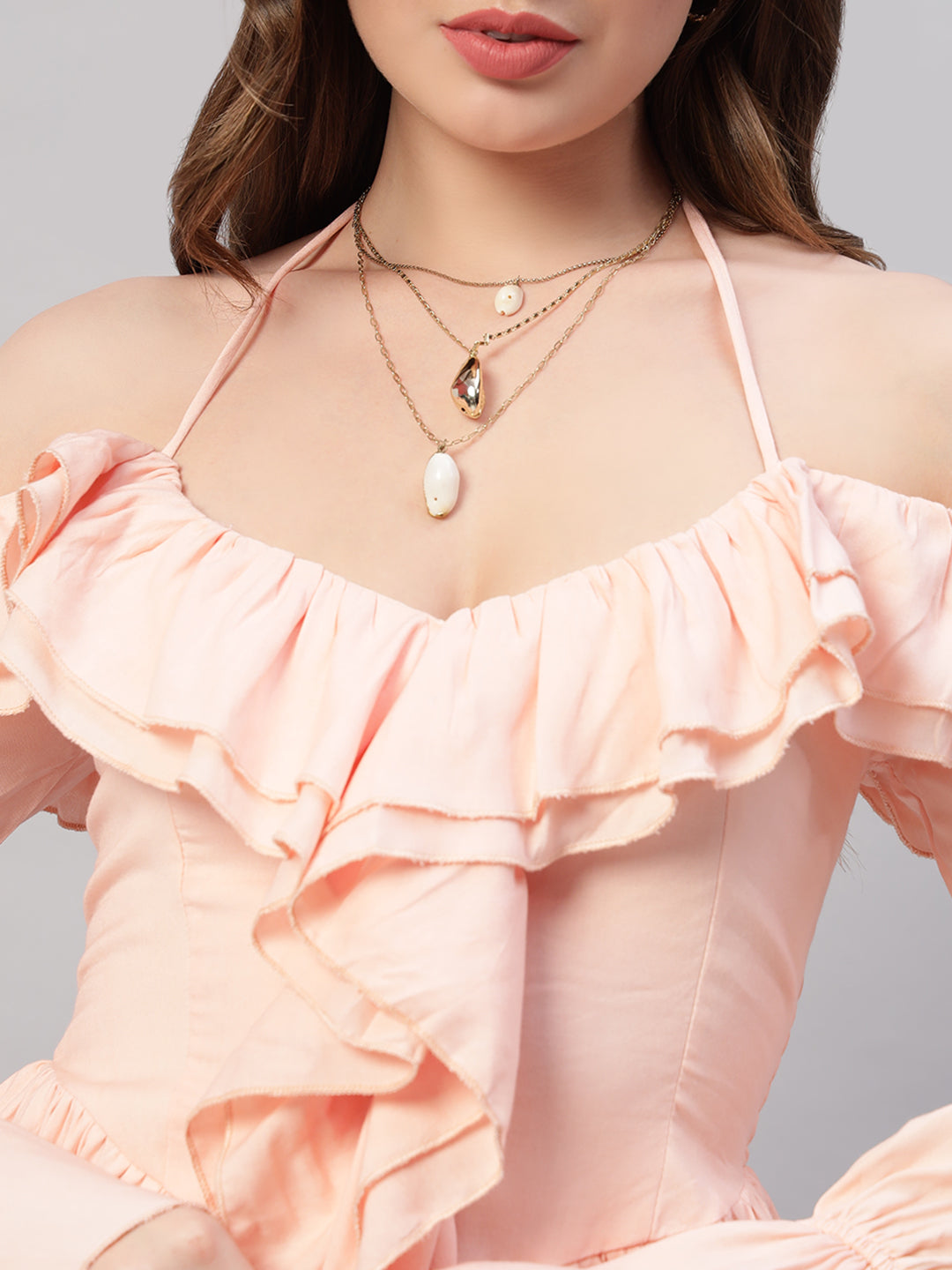 Sweet Romantic Lotus Leaf Layered Mini Dress
