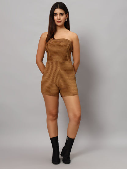 Texture Strapless Jumpsuit