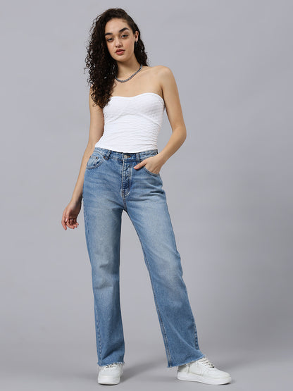 Textured Solid As ymmetrical Hem Bandeau Top Tube Top