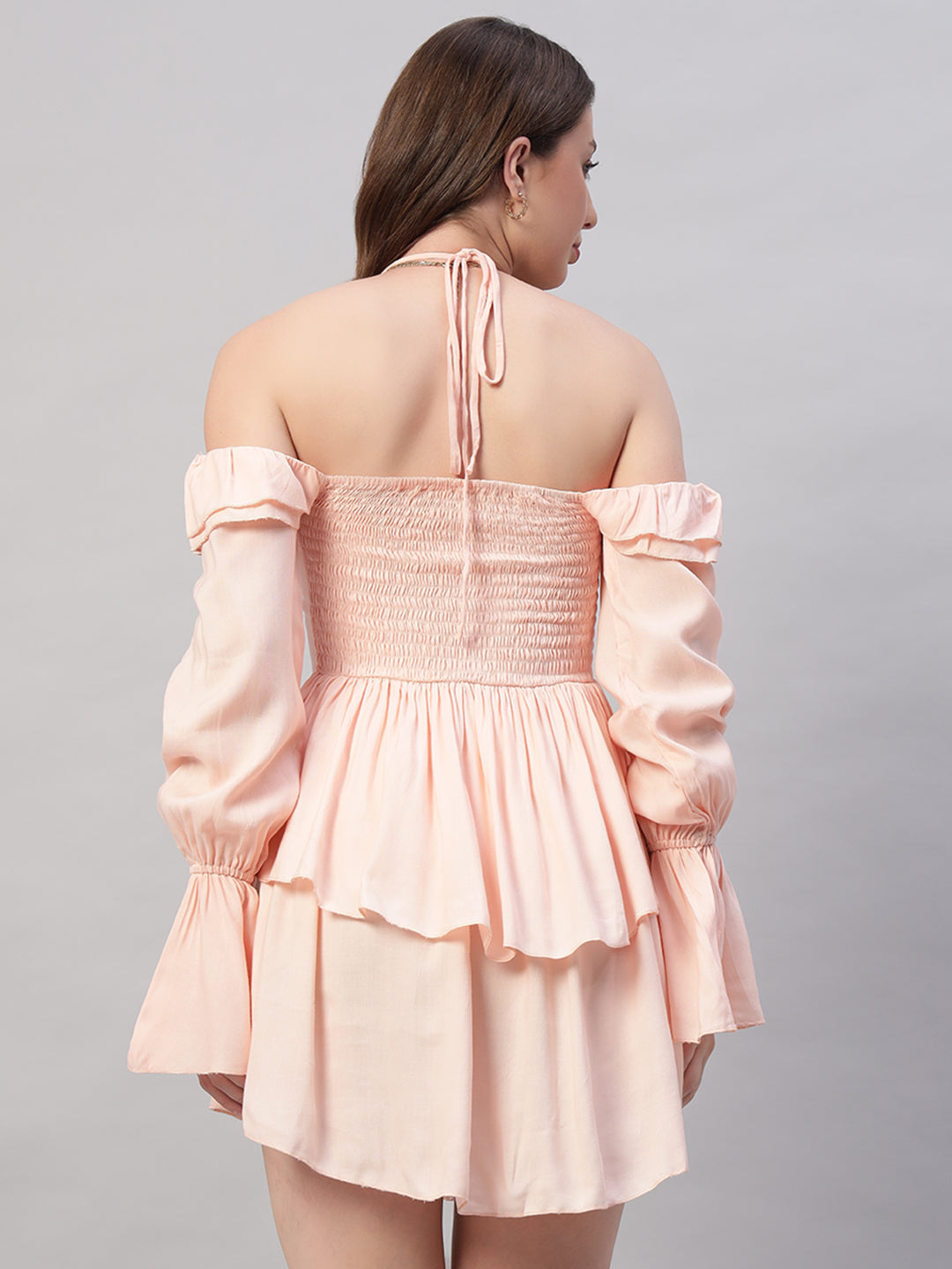 Sweet Romantic Lotus Leaf Layered Mini Dress