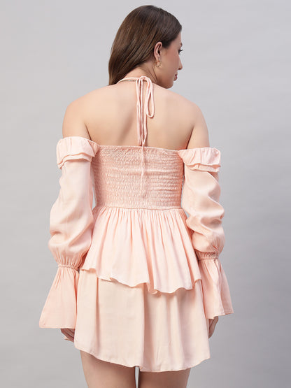Sweet Romantic Lotus Leaf Layered Mini Dress